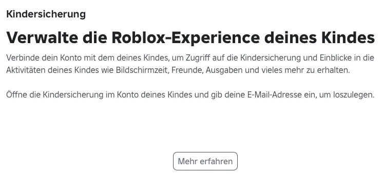 Kindersicherung in Roblox für deine Kinder aktivieren